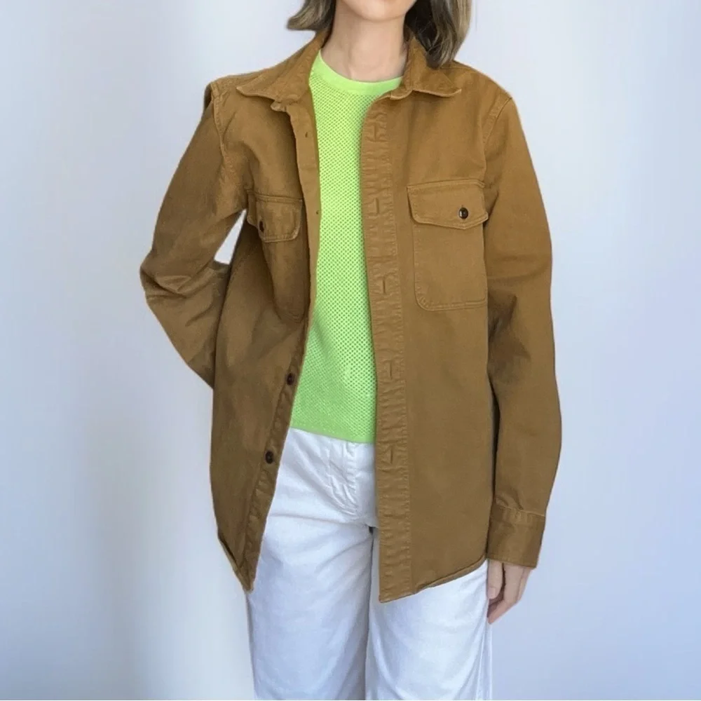 Banana Republic Brown Utility Jacket Shacket Classic Collar Size S Menswear